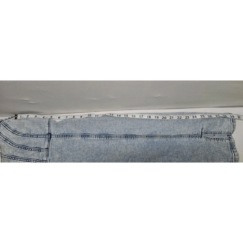 Rewash Denim Midi Dress Womens Small Acid Wash Corset Bodice Slit Bodycon Y2K - Picture 7 of 7